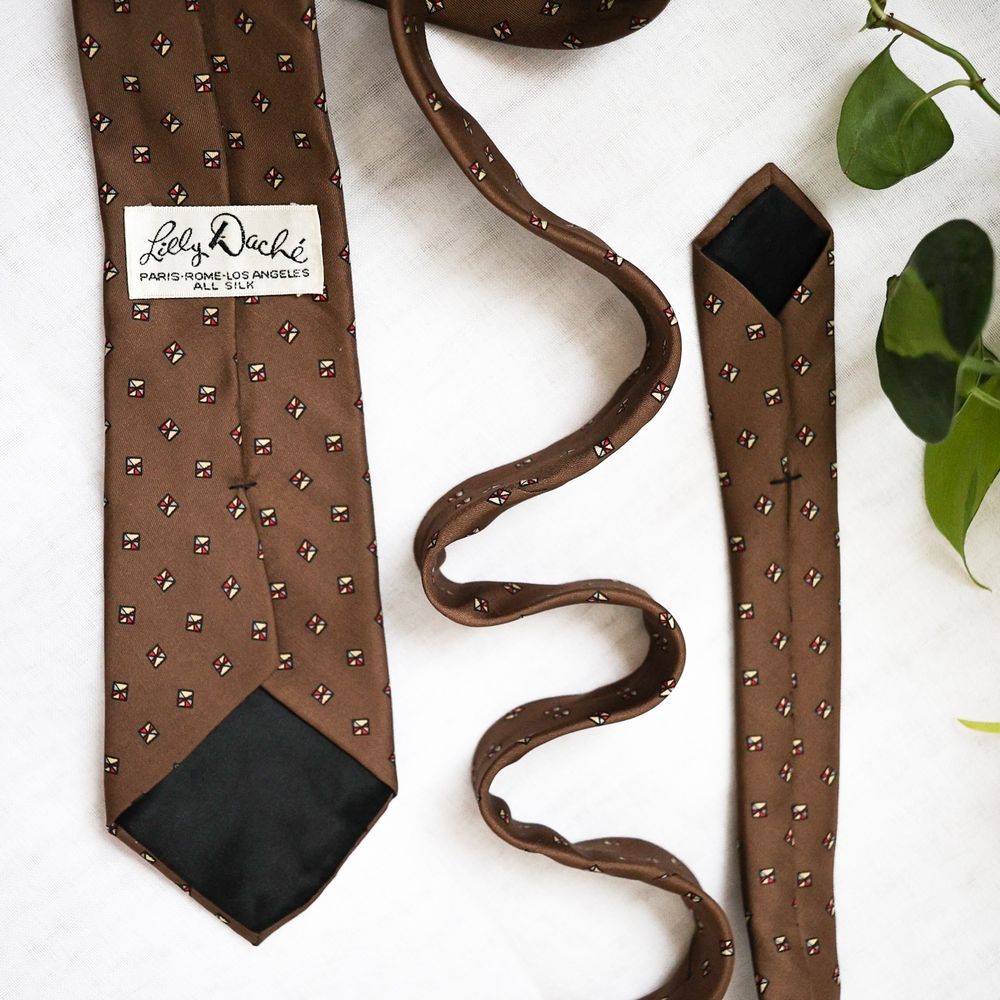 Brown Patterned Men's Tie